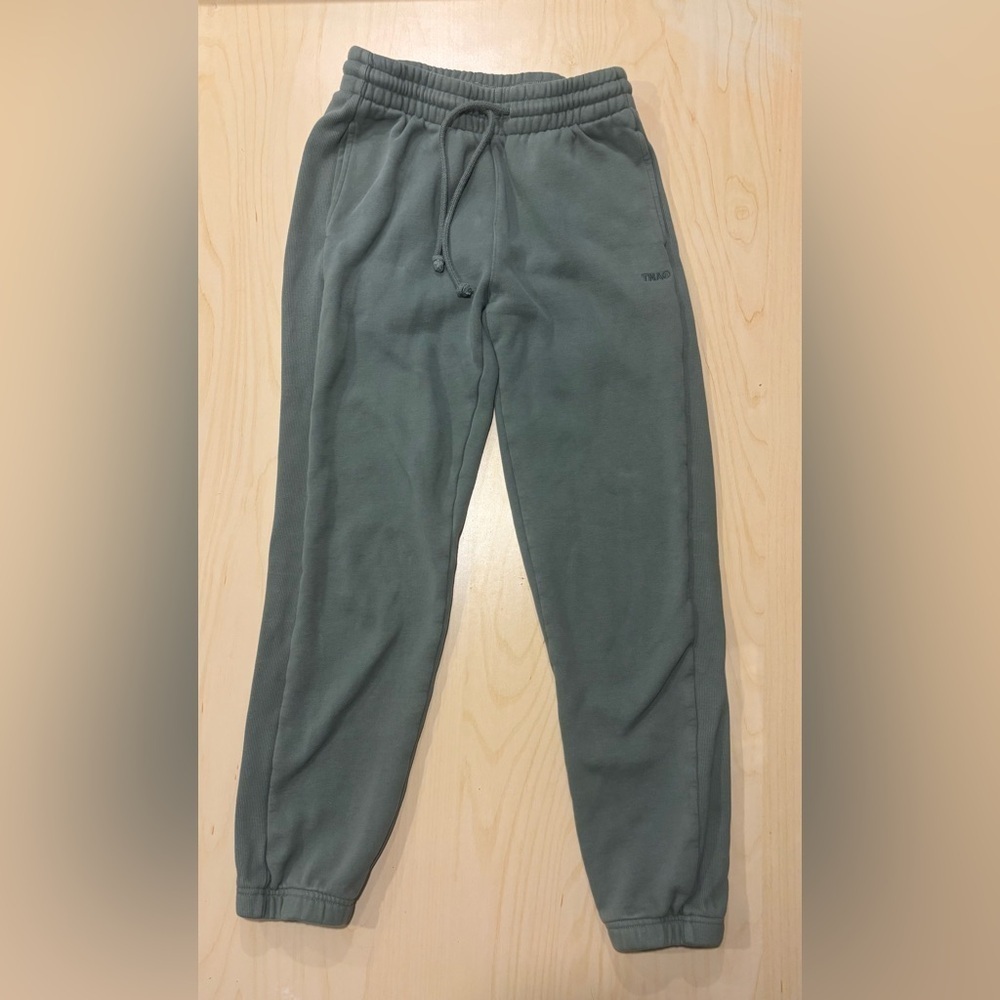 Aritzia TNA Cozy Fleece Boyfriend Sweatpants (Size XS, Sage Green)